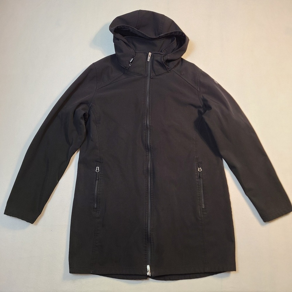 Avalanche Womens XL Black Softshell Fleece Lined Hooded Jacket Full Zip Coat